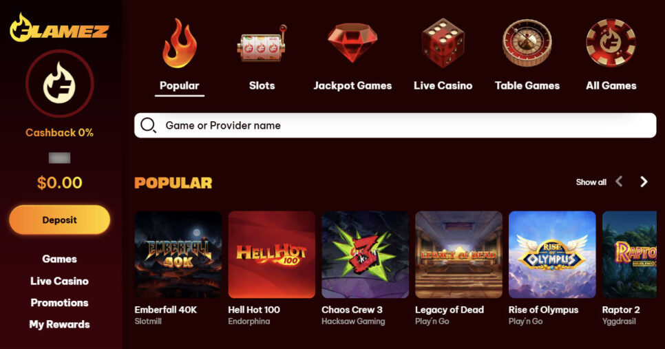 New Quebec online casino - Flamez