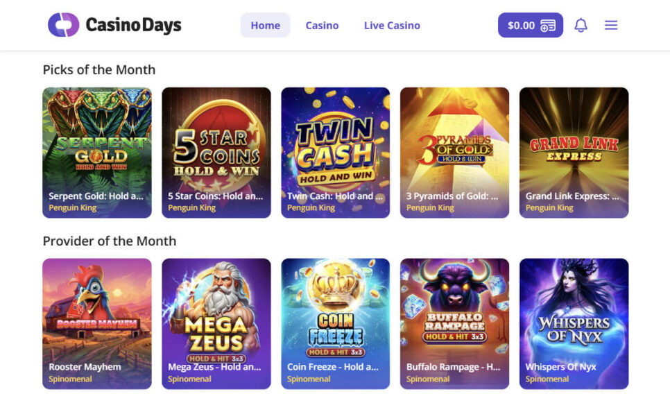 Top online casino Quebec - CasinoDays